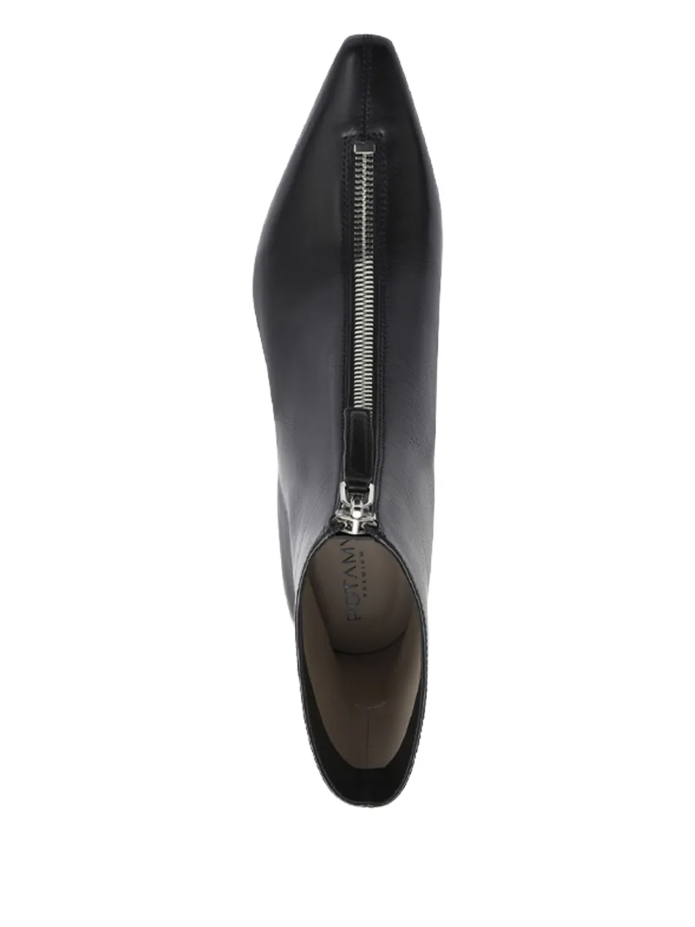 Potamy Leather Heeled Ankle Boots In Black