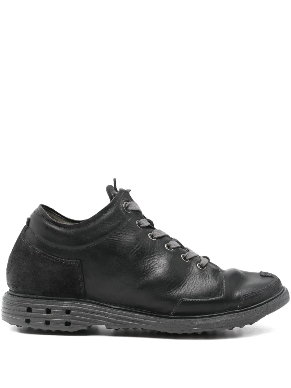 Layer Zero Leather Panelled Sneakers In Black
