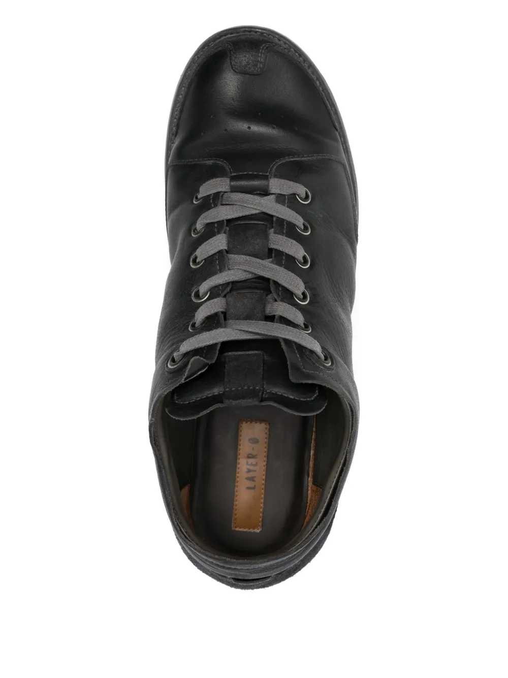 Layer Zero Leather Panelled Sneakers In Black