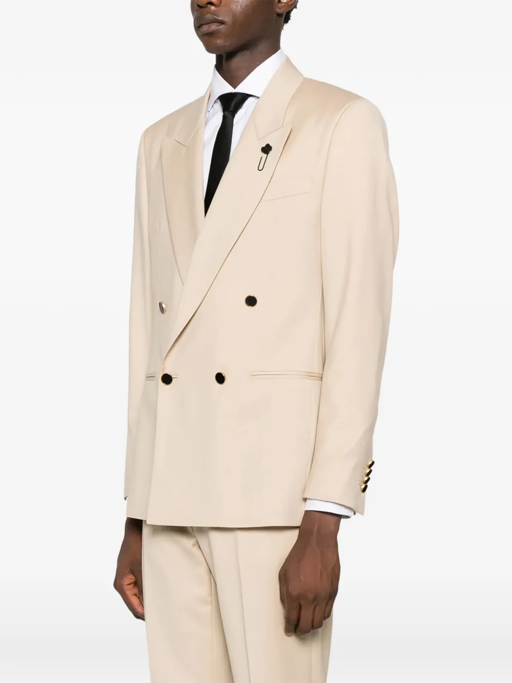  Lardini Double-breasted Blazer - Neutrals 
