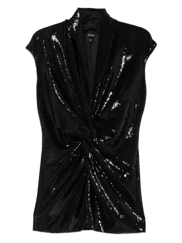 Kiton Sequin Twisted Top in Black