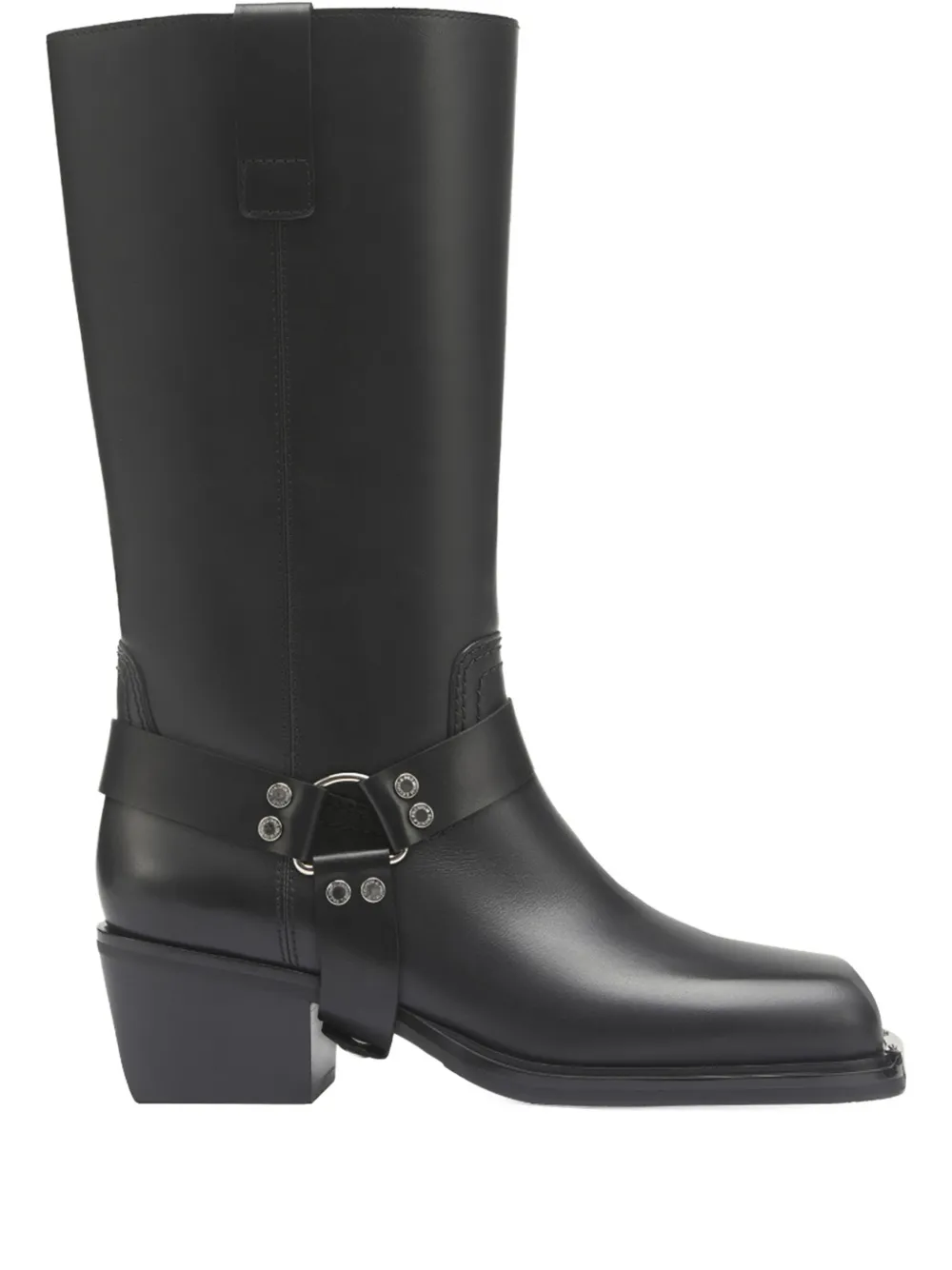 Potamy Leather Cowboy Boots In Black