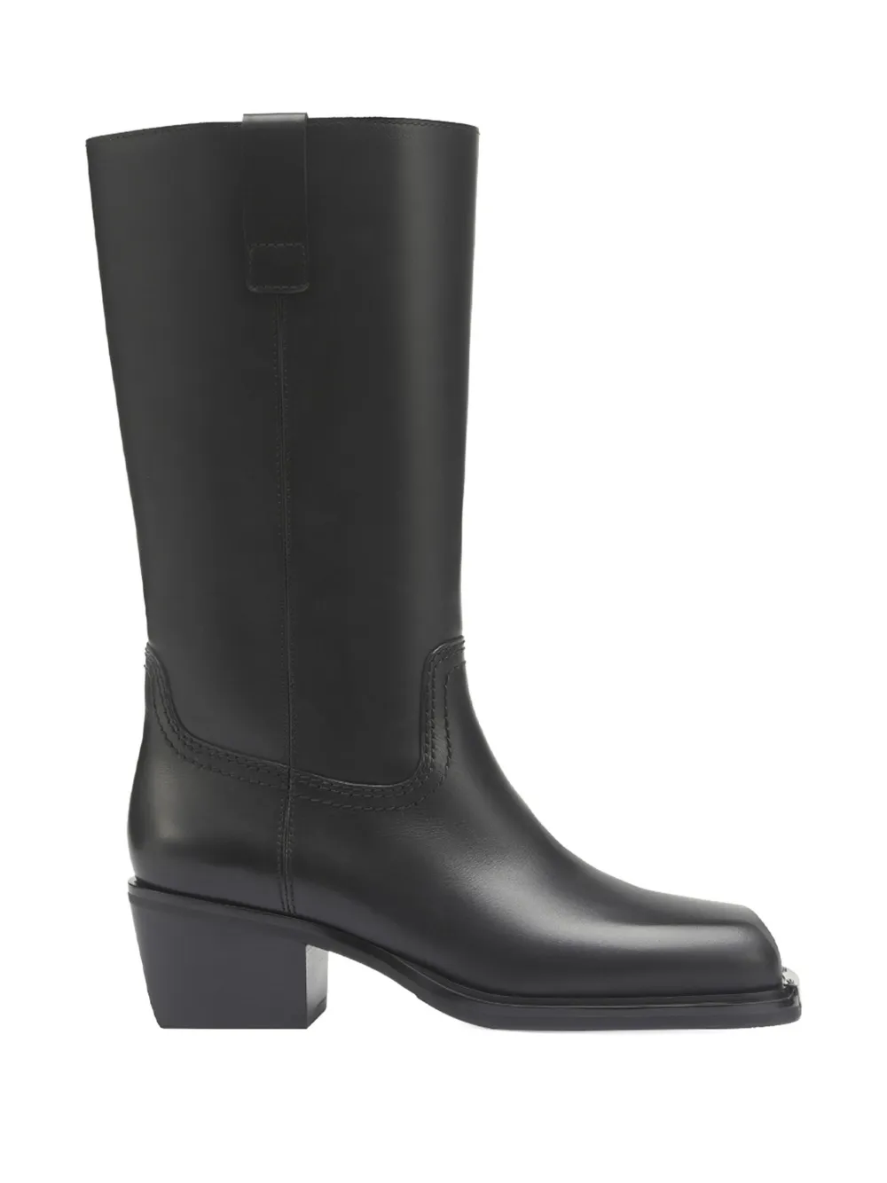 Potamy Leather Cowboy Boots In Black