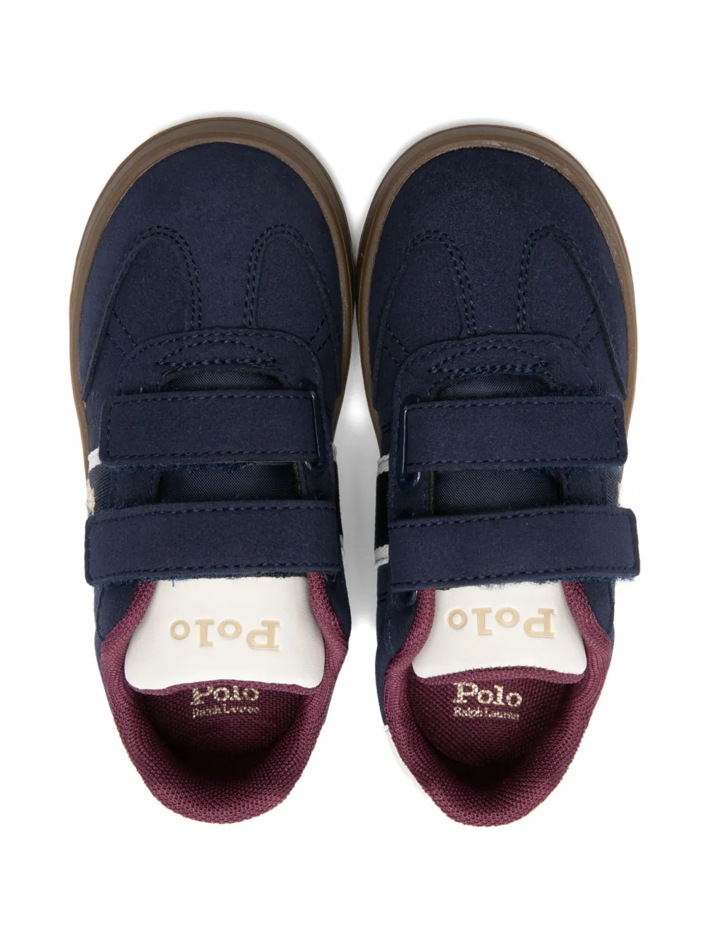 POLO RALPH LAUREN KIDS Gestreepte sneakers met klittenband Blauw