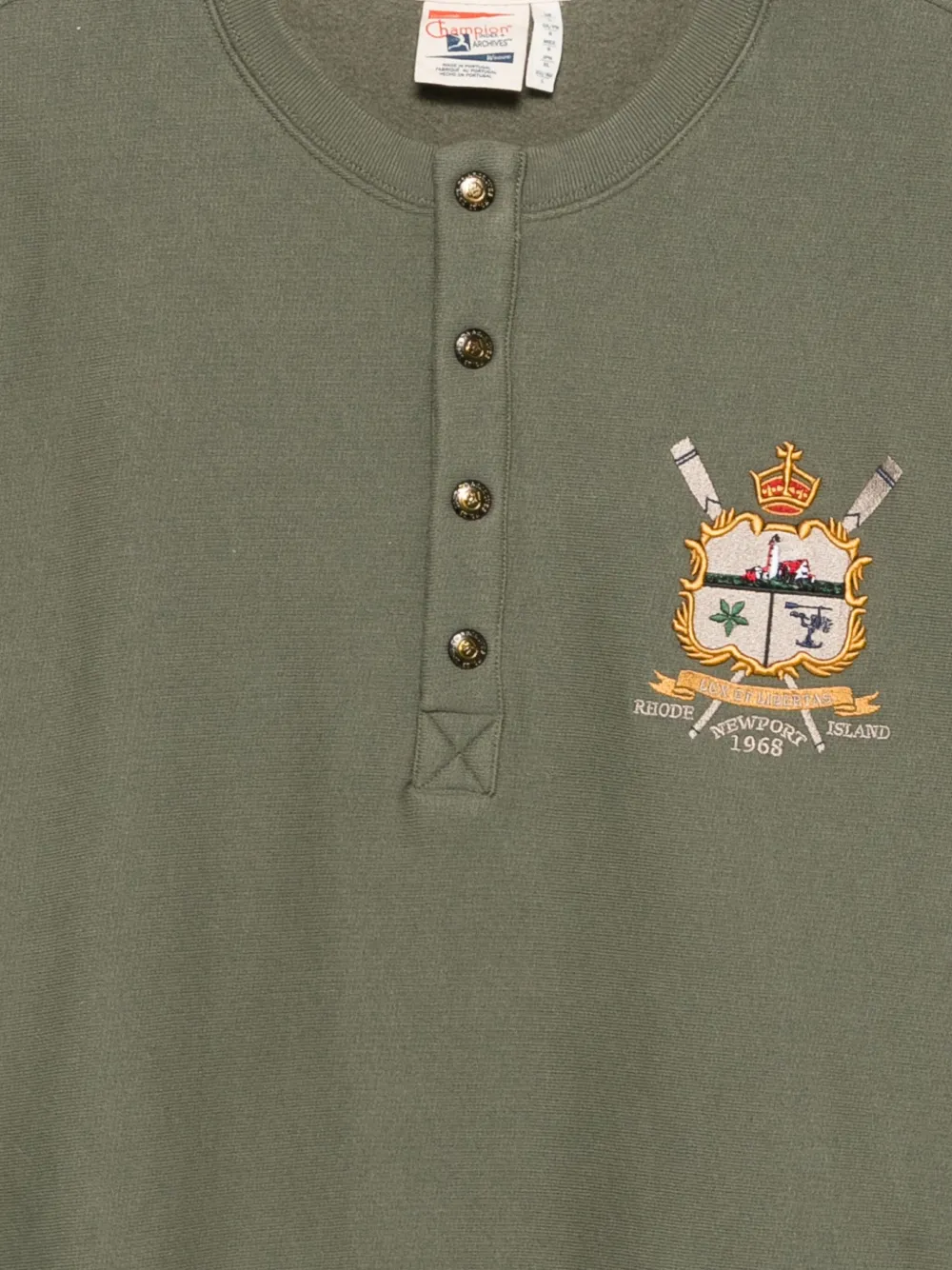 Champion Sweater met geborduurd logo Groen