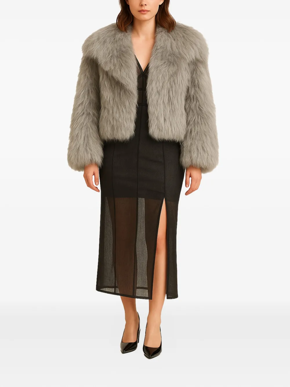 Patrizia Pepe collared faux-fur jacket | Faux Fur & Shearling Jackets | Image 2