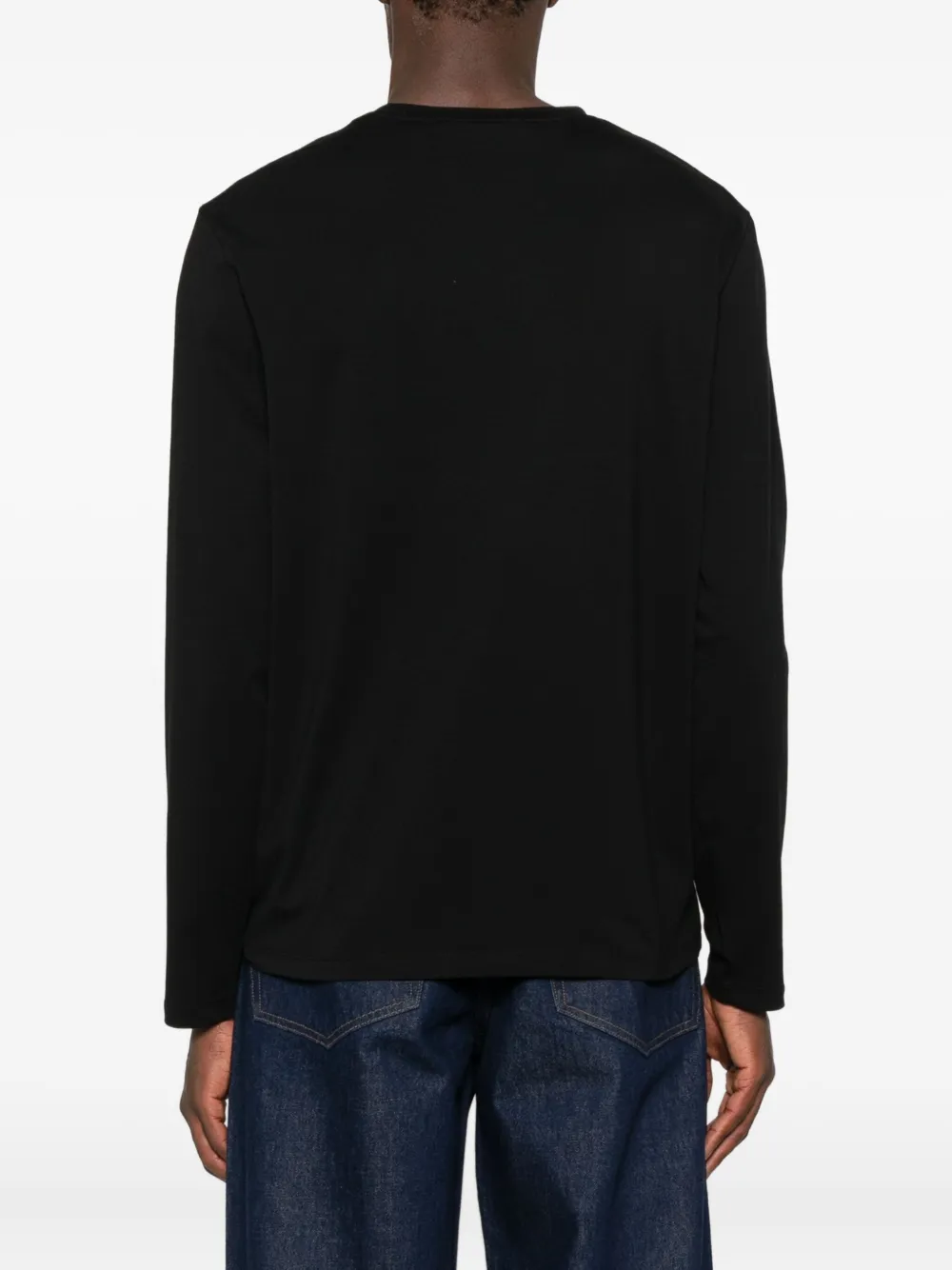 7 For All Mankind Katoenen T-shirt met lange mouwen Zwart