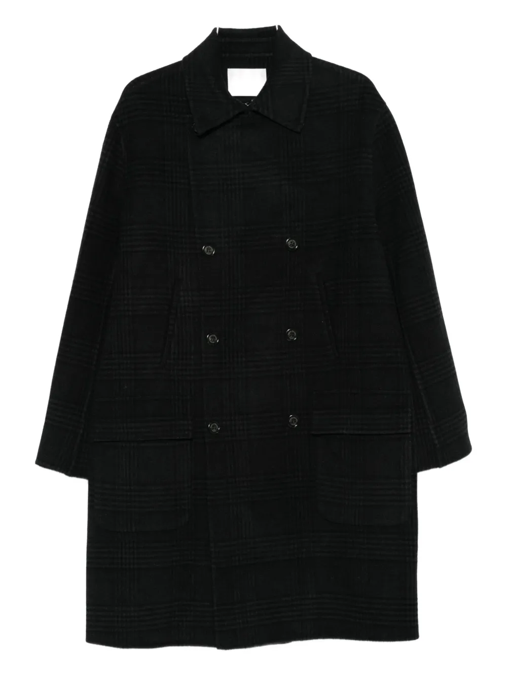 Paolo Pecora checked double-breasted coat | Black | Image 1