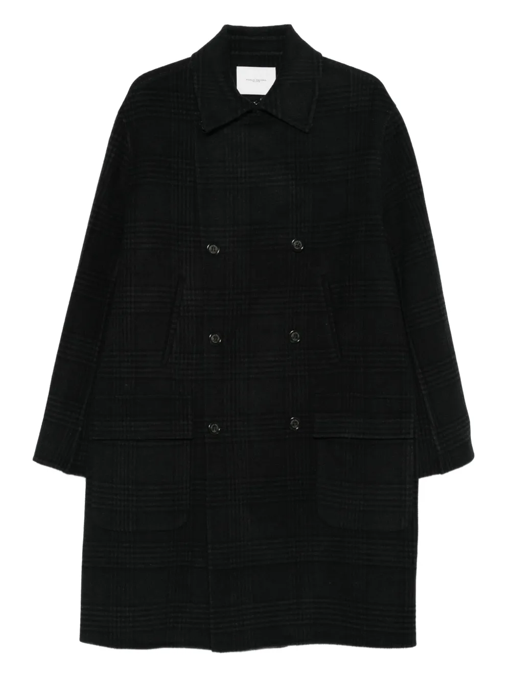 Paolo Pecora checked double-breasted coat | Black | Image 1