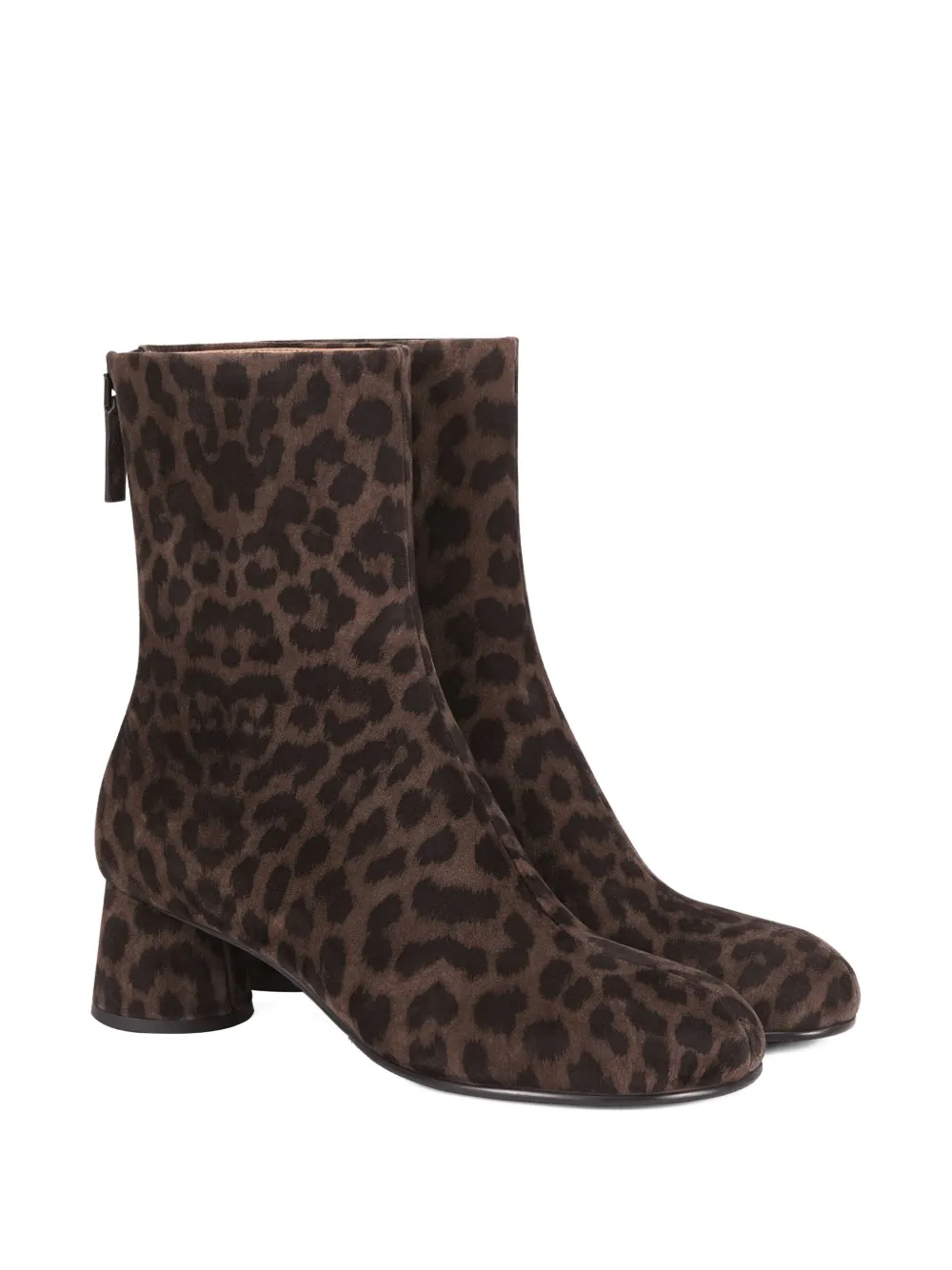 Potamy 50mm Leopard-print Ankle Boots In Brown