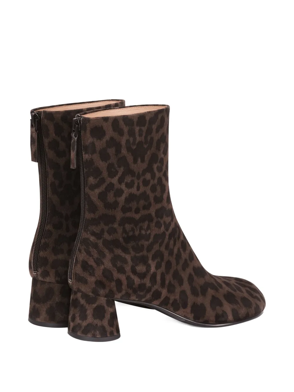 Potamy 50mm Leopard-print Ankle Boots In Brown