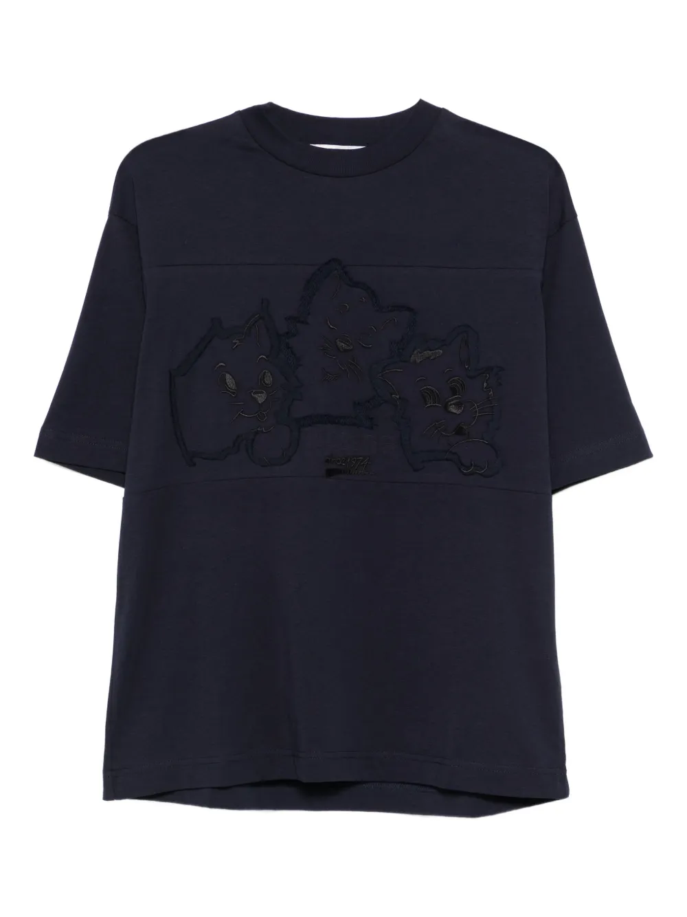 Iceberg Embroidered-detail Cotton T-shirt In Blue