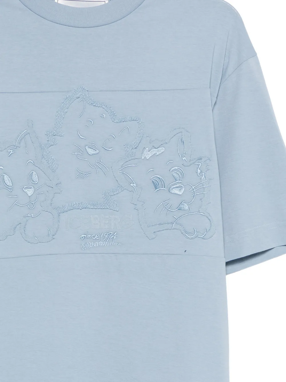 Iceberg Embroidered Cotton T-shirt In Blue
