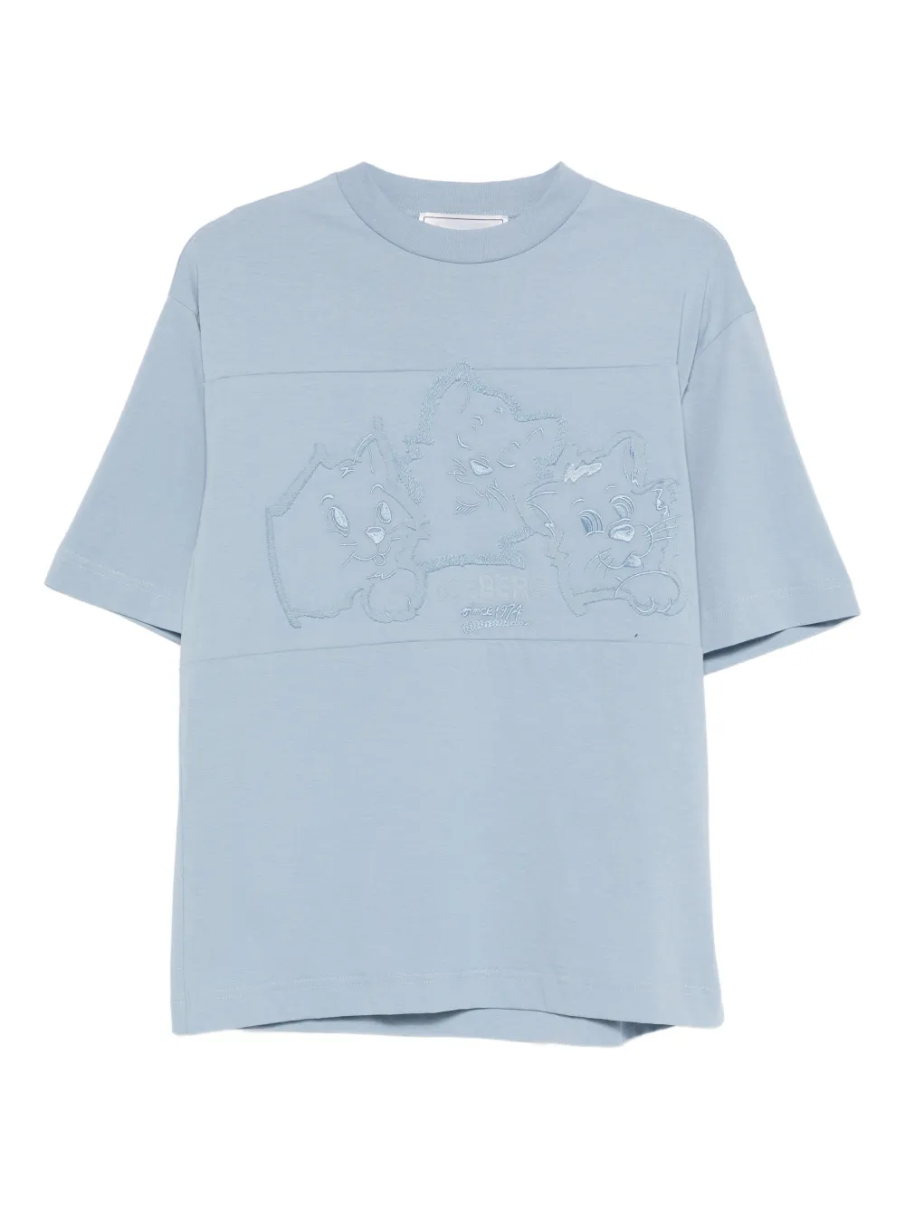 Iceberg Embroidered Cotton T-shirt In Blue