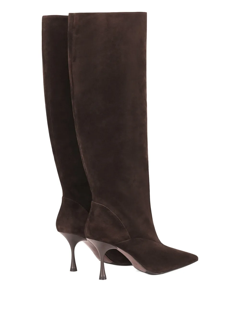 Potamy Suede Heeled Knee-high Boots In Brown