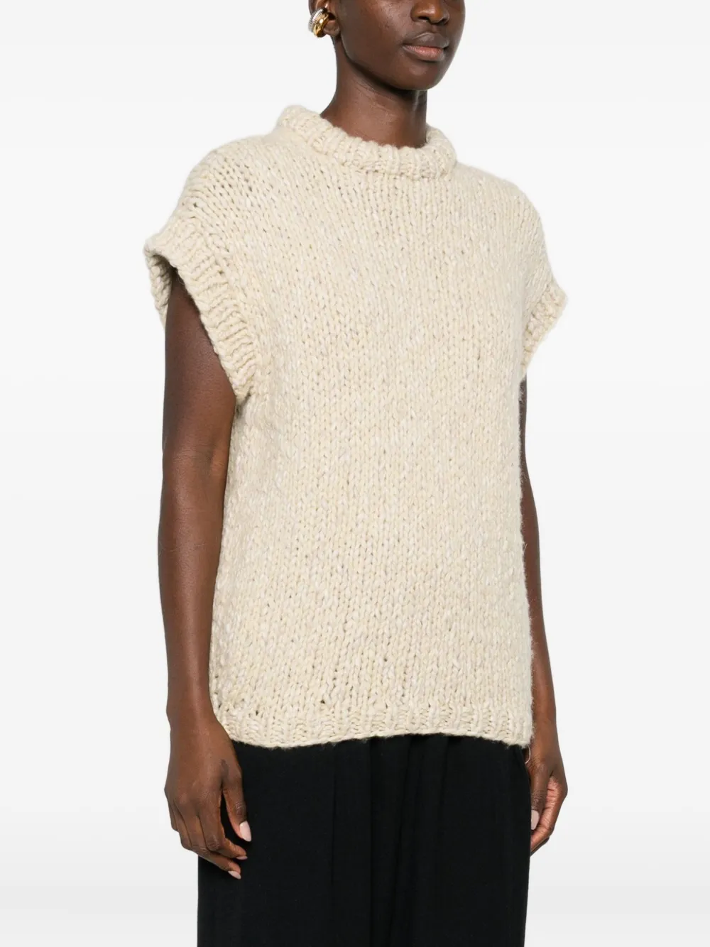 Casey Casey Round-neck Knitted Top In Neutral