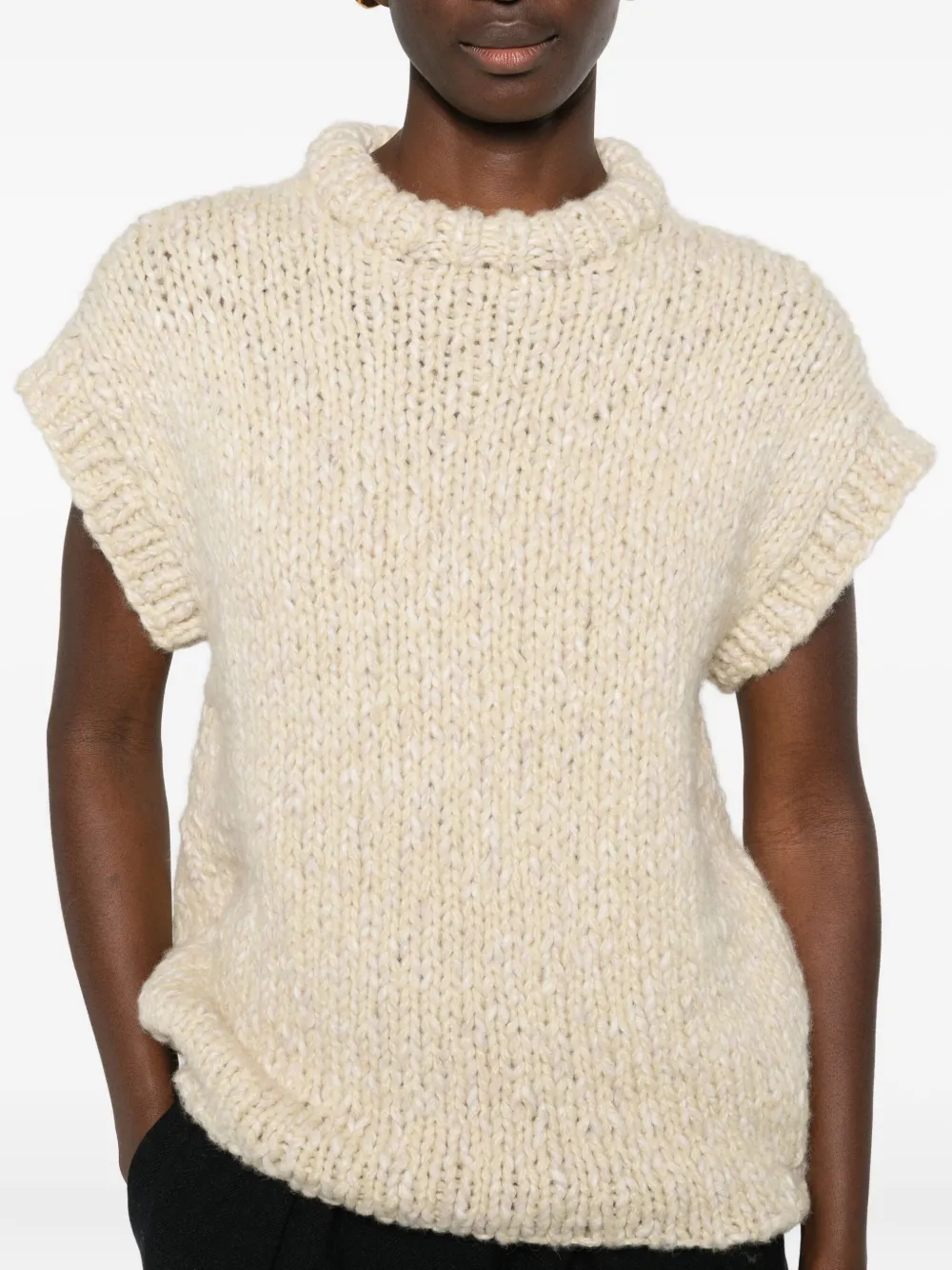 Casey Casey Round-neck Knitted Top In Neutral