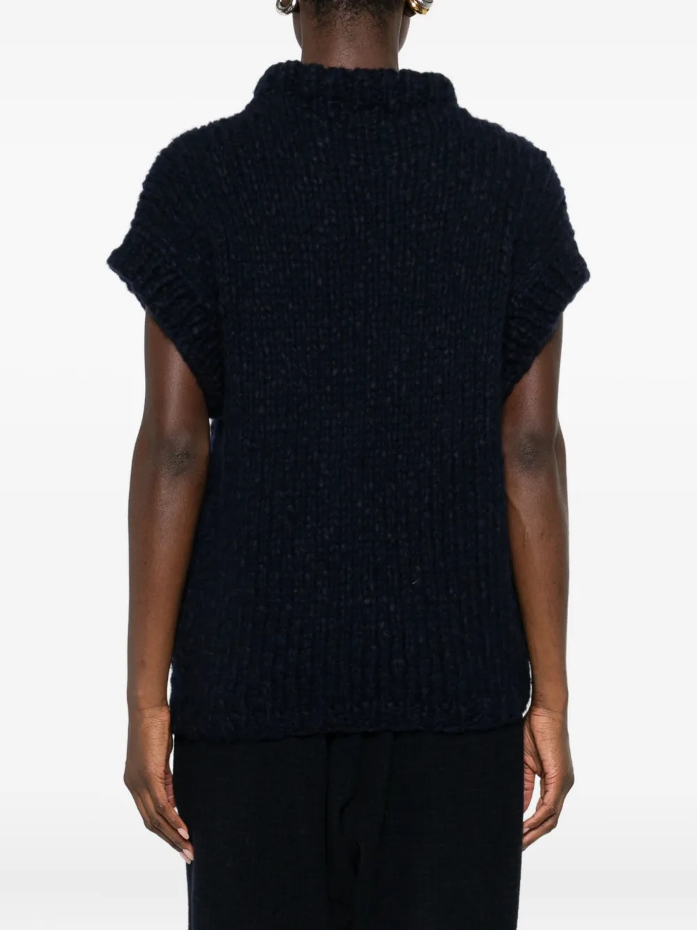 Casey Casey Short-sleeve Knitted Top In Blue