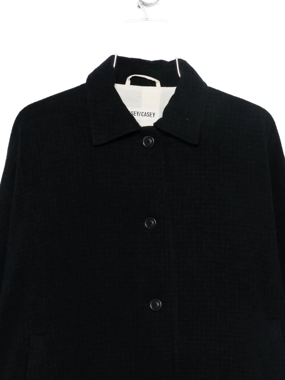 Casey Casey Buttoned Single-breasted Coat In Black
