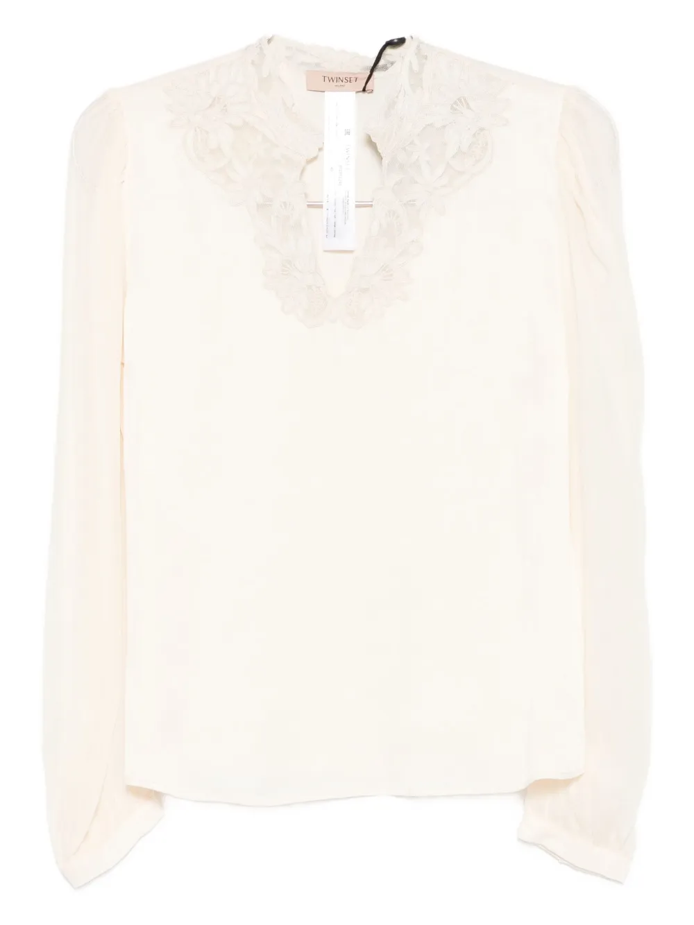 Twinset Lace-detail Blouse In Neutral