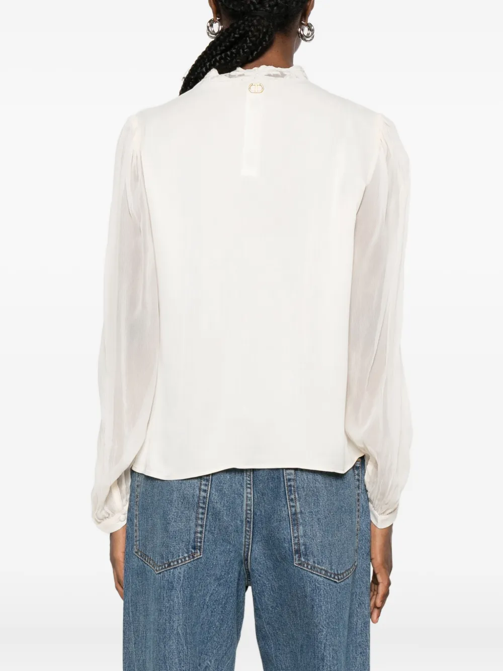 Twinset Lace-detail Blouse In Neutral