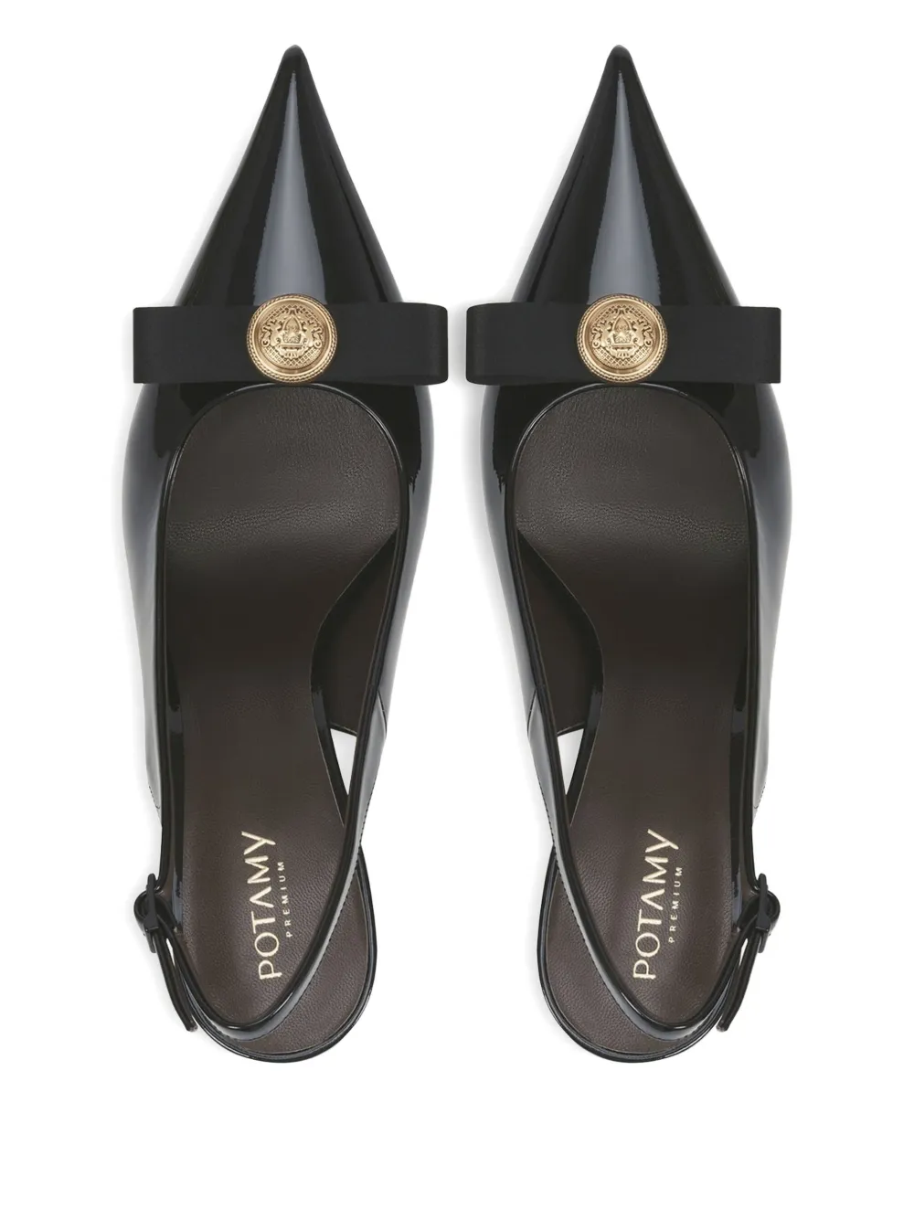 Potamy 110mm Leather Heeled Pumps In Black