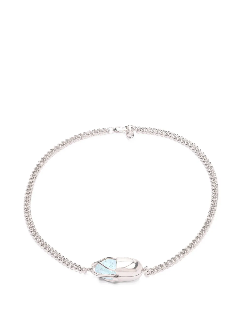 Capsule Eleven Capsule Crystal aquamarine necklace - Argento