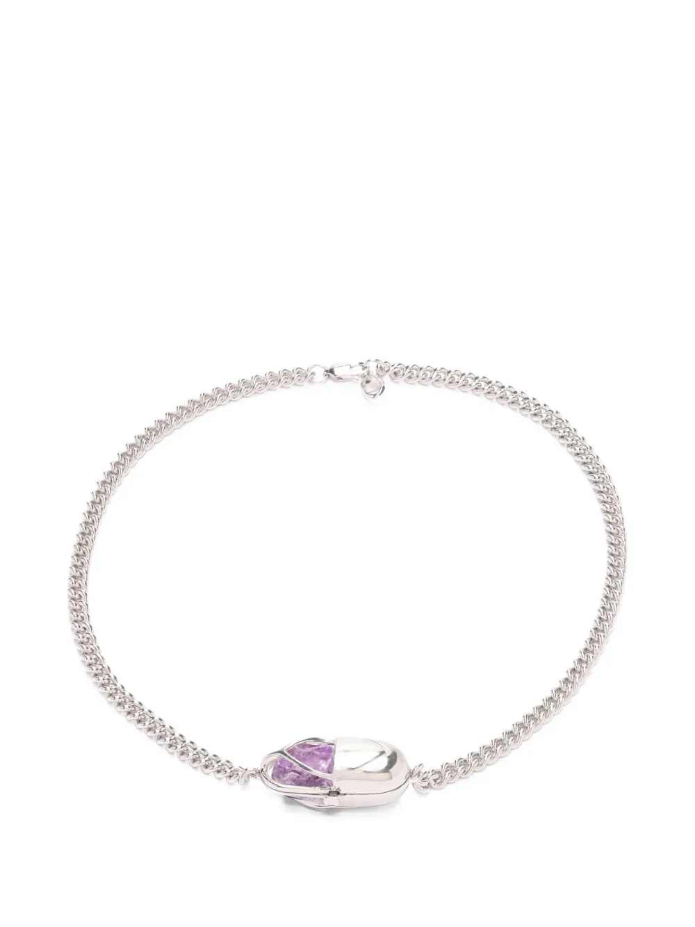 Capsule Eleven Capsule Crystal amethyst necklace - Argento