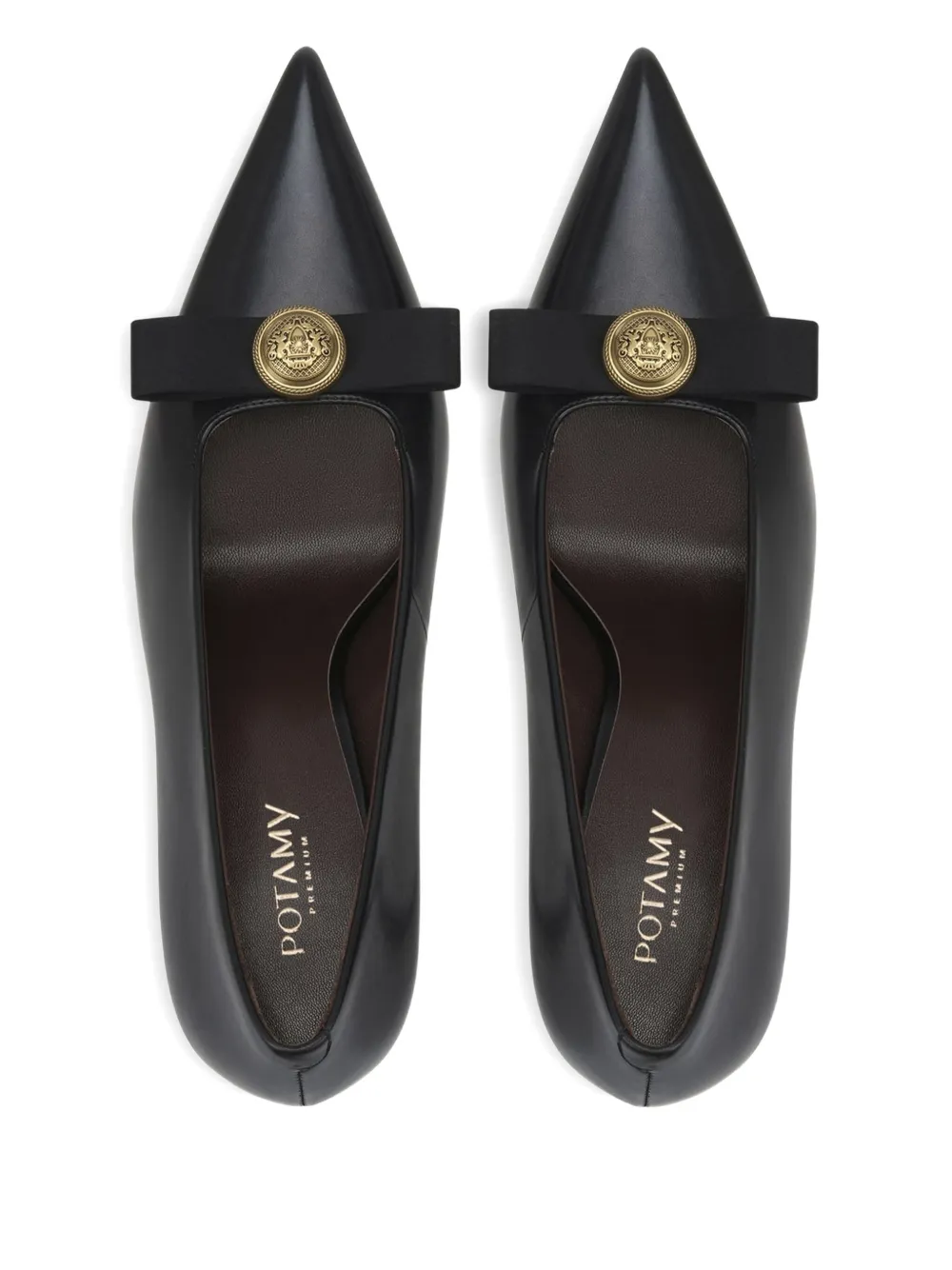 Potamy 100mm Leather Heeled Pumps In Black