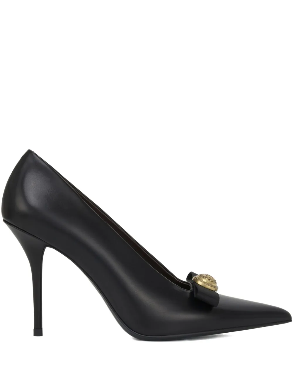 Potamy 100mm Leather Heeled Pumps In Black