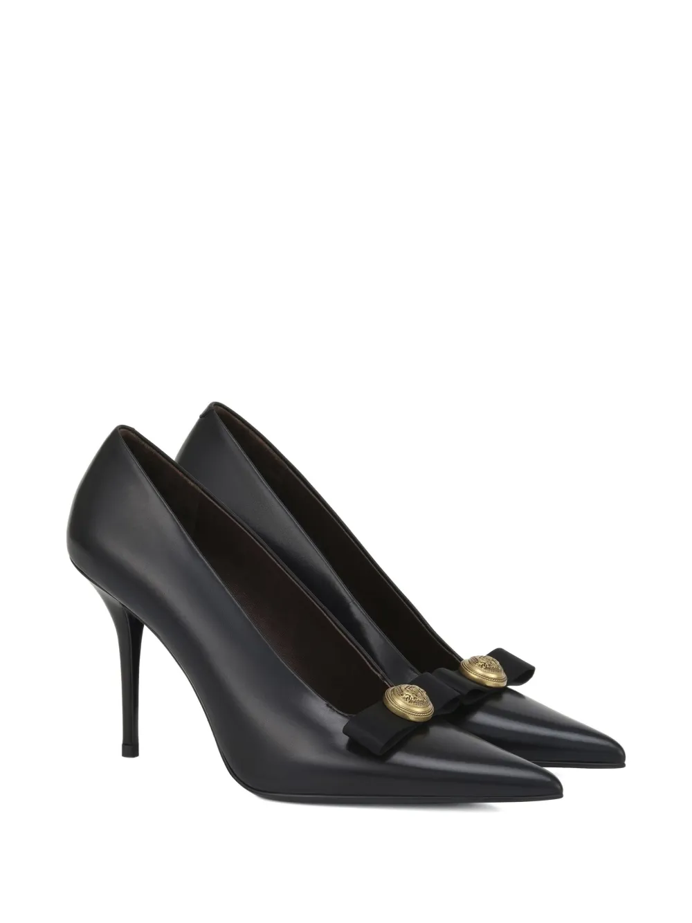 Potamy 100mm Leather Heeled Pumps In Black