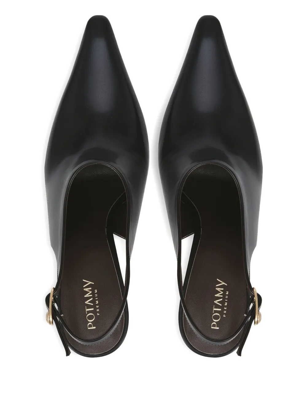 Potamy 50mm Leather Heeled Pumps In Multi