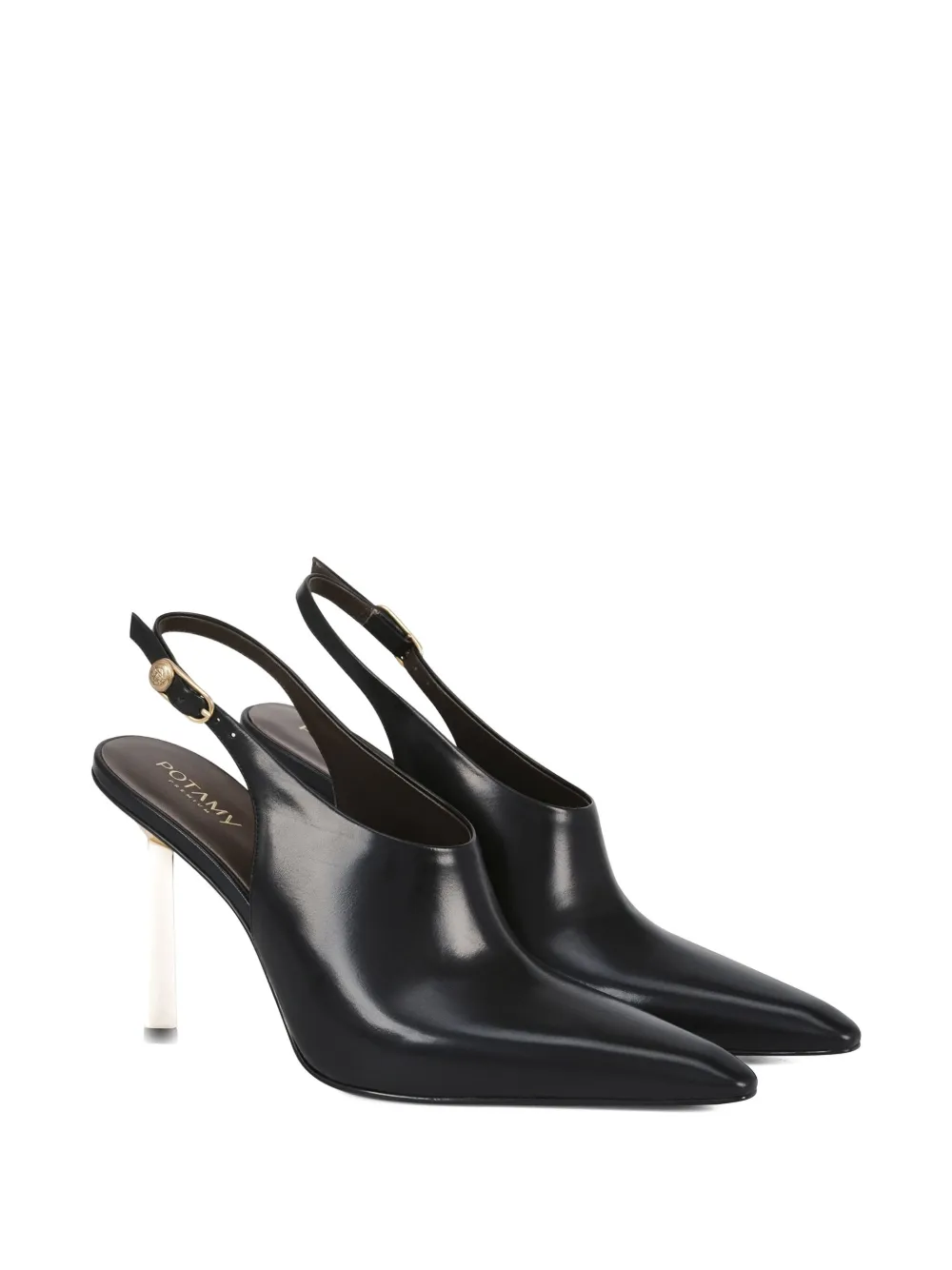 Potamy 50mm Leather Heeled Pumps In Multi