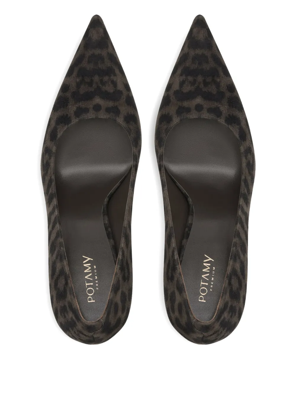 Potamy 105mm Leopard-print Heeled Pumps In Black