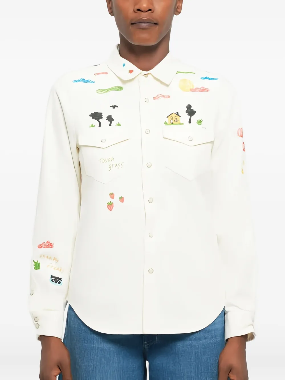 MOTHER pocket graphic shirt - Beige