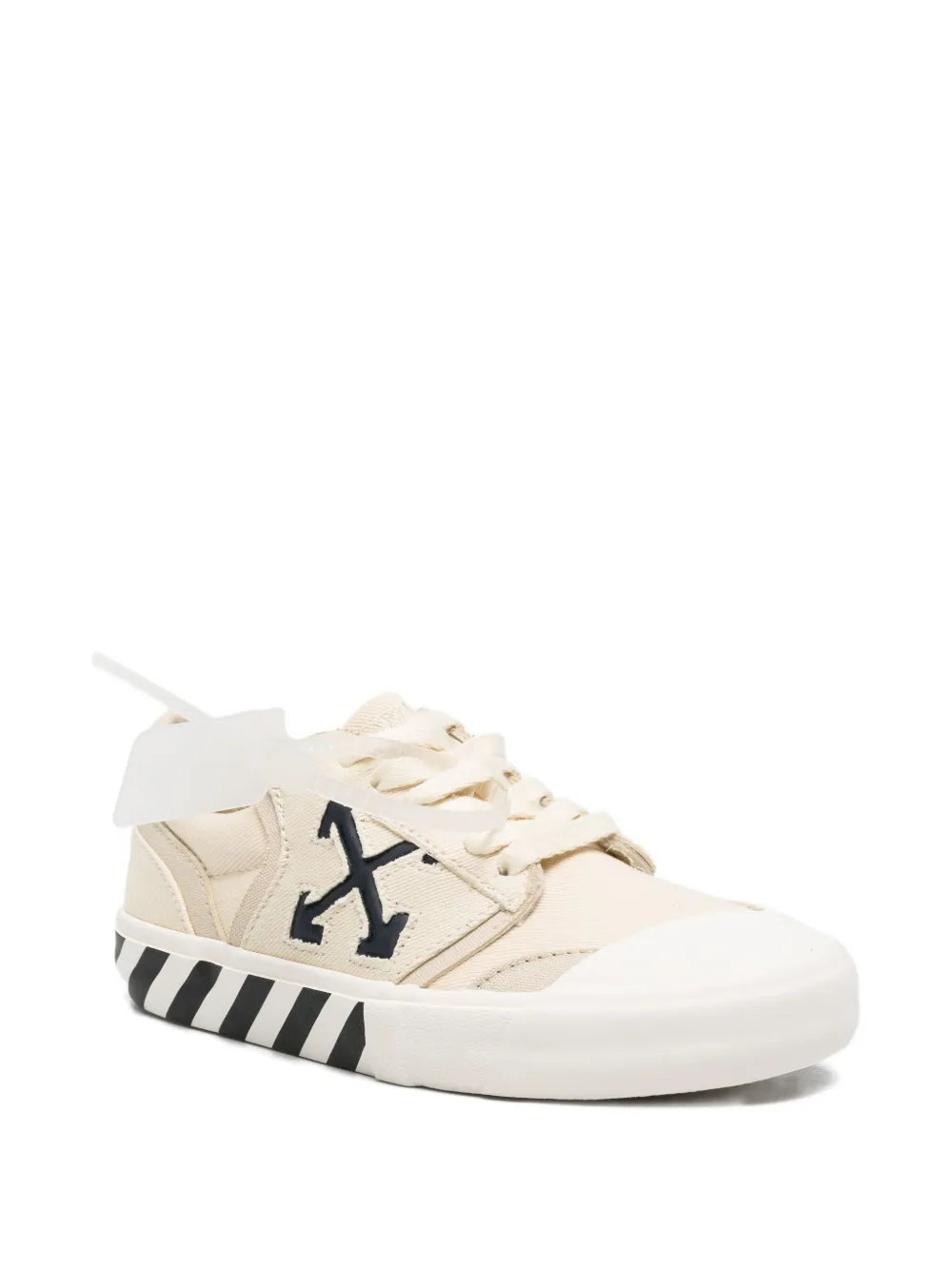 Off-White Sneakers met Arrow-streep - Beige