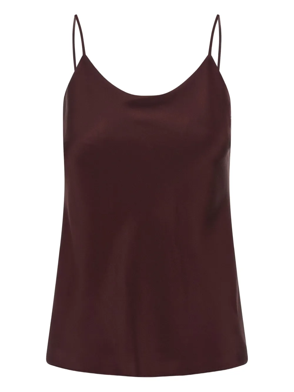 Max Mara Draped Neckline Sleeveless Top With Spaghetti Straps In Red