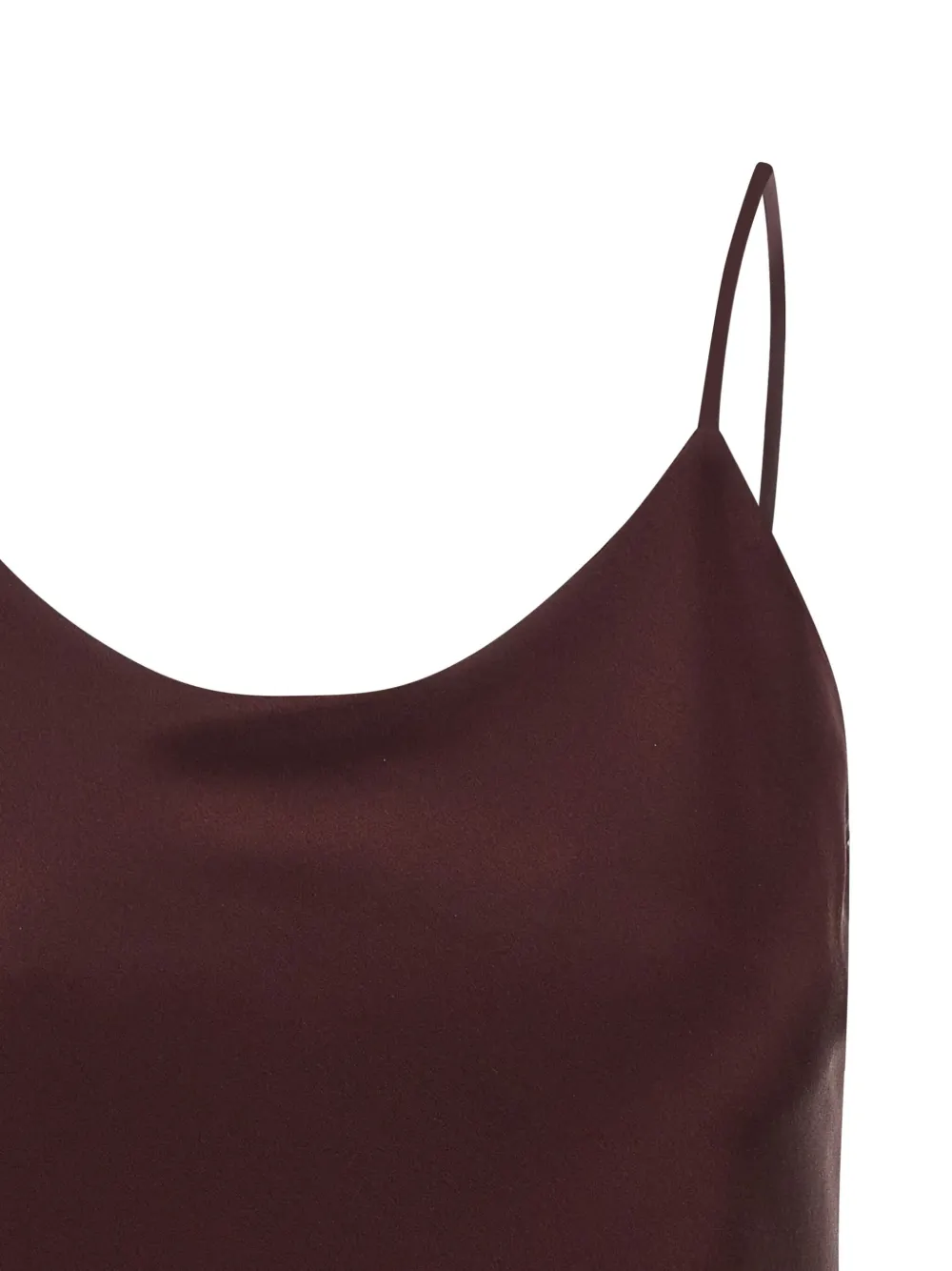 Max Mara Draped Neckline Sleeveless Top With Spaghetti Straps In Red