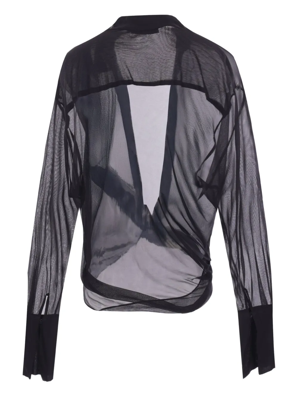FRANCESCO MURANO semi-sheer blouse - Zwart
