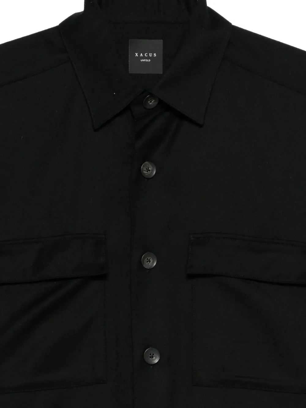 Xacus Overhemd van scheerwol Zwart