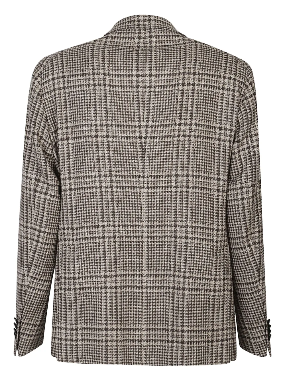 Tagliatore Checked Single-breasted Jacket In Brown