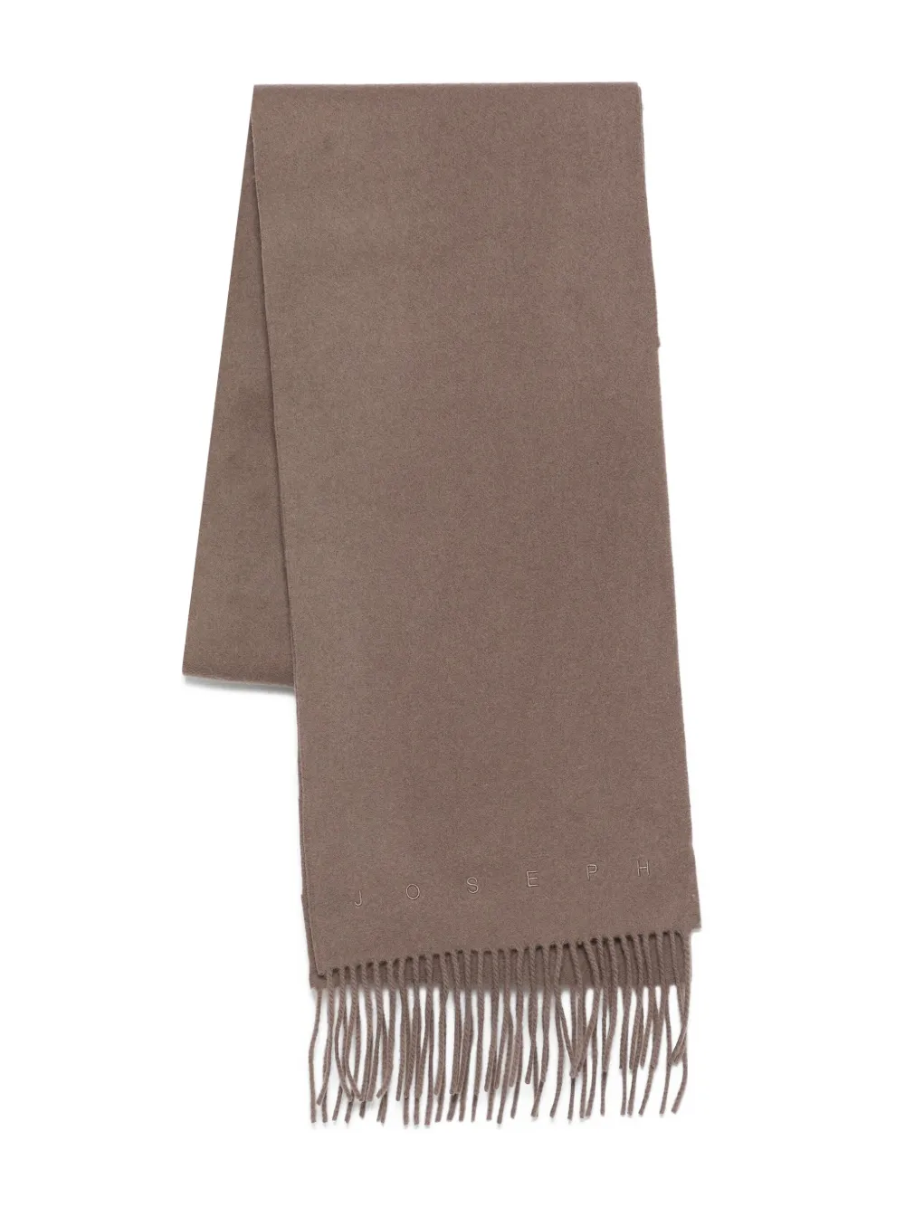 JOSEPH fringed wool scarf | Brown | Image 1