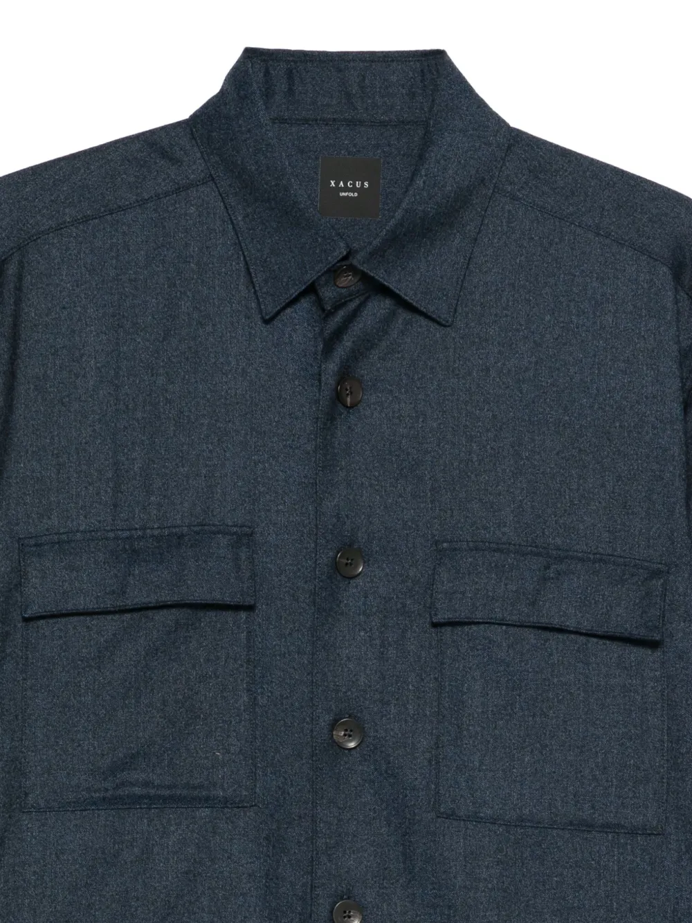 Xacus Overhemd met klepzak Blauw