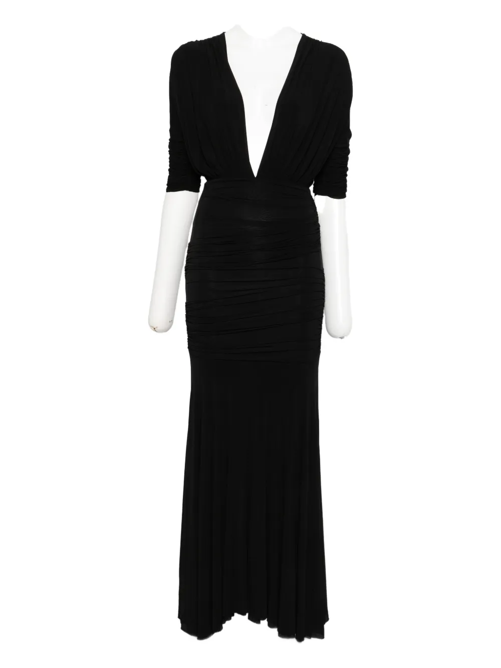 TOVE V-neck ruched dress - Nero