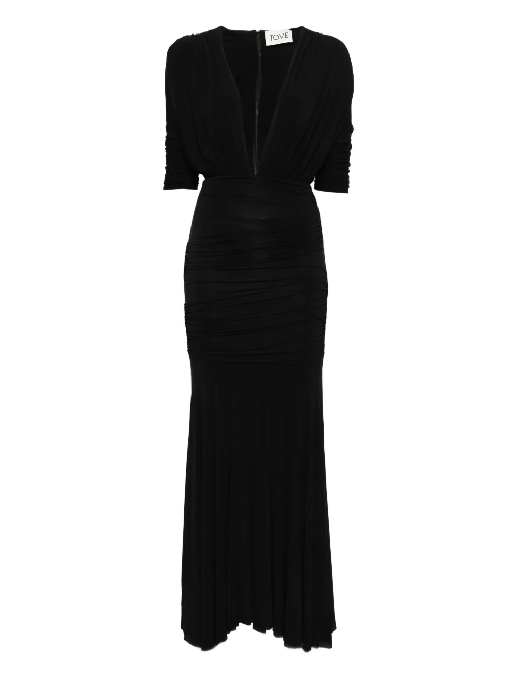 TOVE V-neck ruched dress - Nero