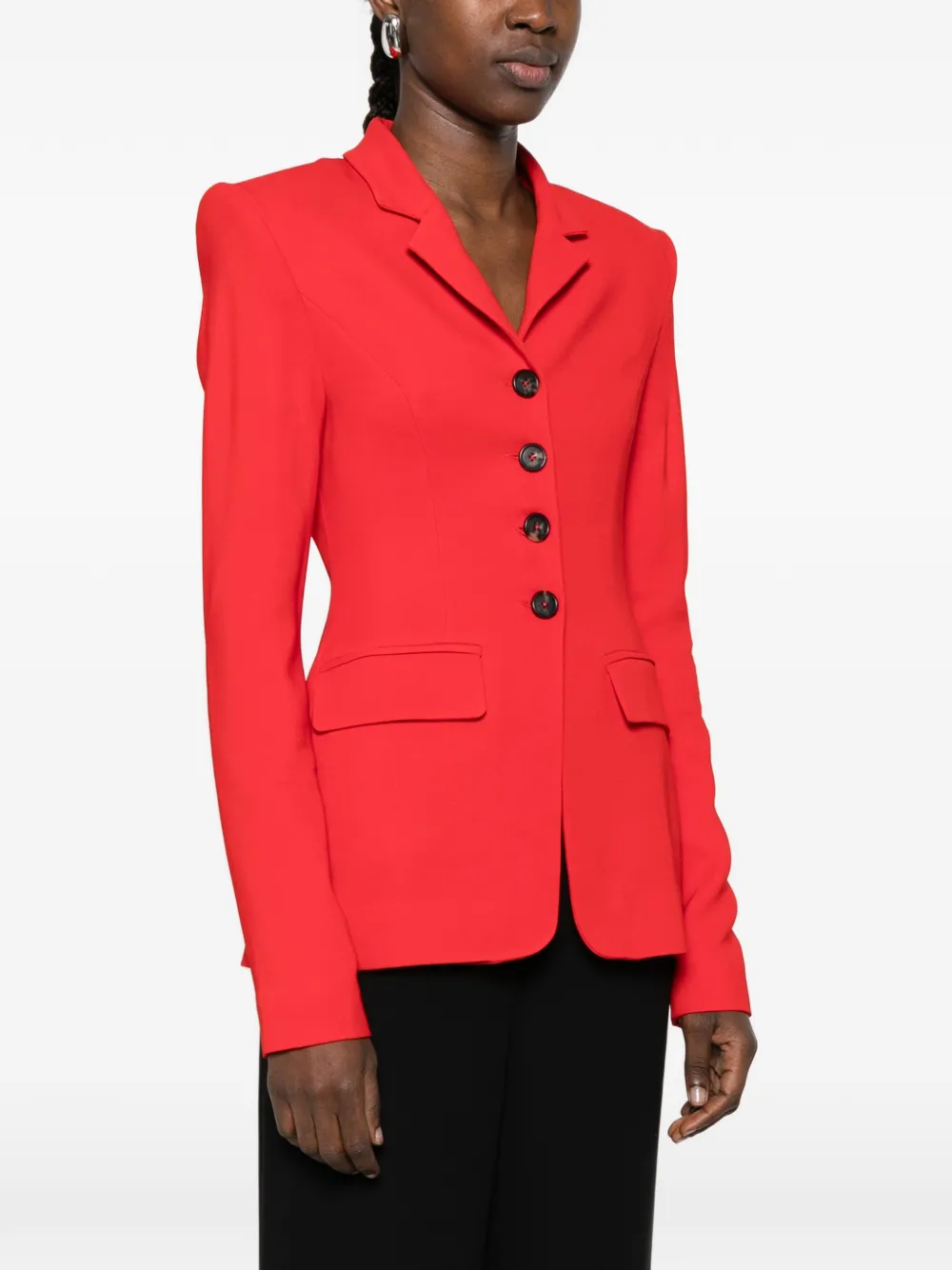 Merl Buttoned Flap-Pocket Blazer