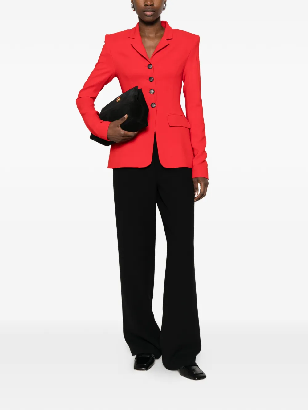 Merl Buttoned Flap-Pocket Blazer