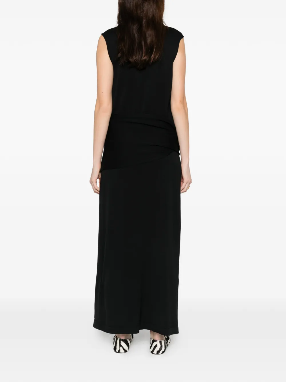 Jil Sander Gedrapeerde maxi-jurk Zwart