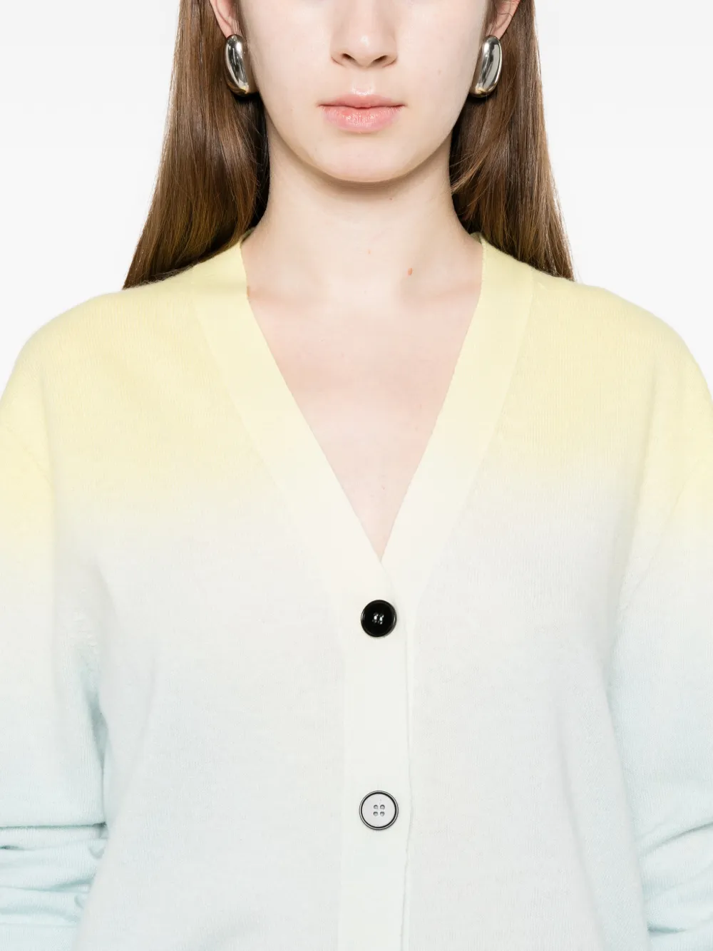 Jil Sander Vest met knopen en kleurverloop Blauw