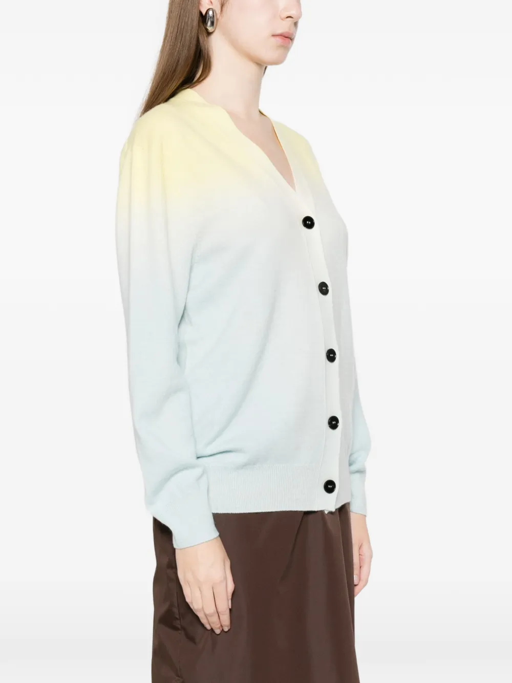  Jil Sander Buttoned Gradient Cardigan - Blue 